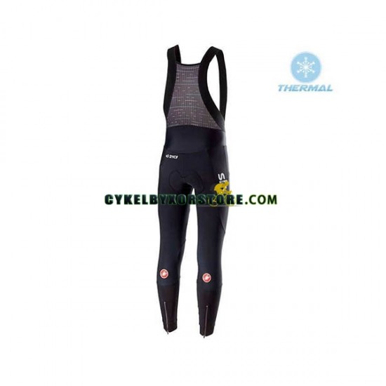 Herr Cykeltröjor Långärmad och Bib Cykeltights Vinter Thermal Fleece 2018 Team Sky N001