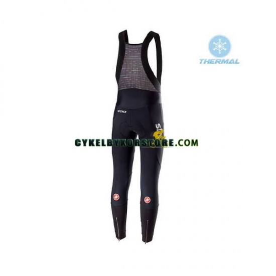 Herr Cykeltröjor Långärmad och Bib Cykeltights Vinter Thermal Fleece 2018 Team Sky N002