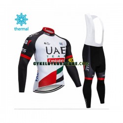 Herr Cykeltröjor Långärmad och Bib Cykeltights Vinter Thermal Fleece 2018 Team UAE N001