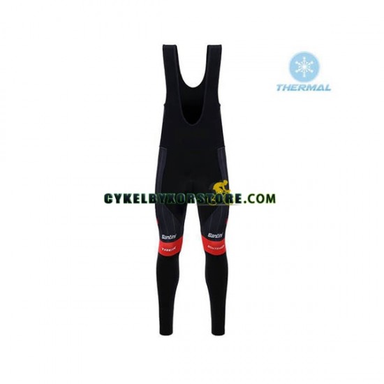 Herr Cykeltröjor Långärmad och Bib Cykeltights Vinter Thermal Fleece 2018 Trek-Segafredo N001