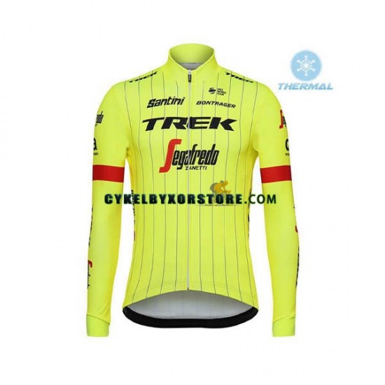 Herr Cykeltröjor Långärmad och Bib Cykeltights Vinter Thermal Fleece 2018 Trek-Segafredo N002