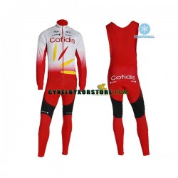 Herr Cykeltröjor Långärmad och Bib Cykeltights Vinter Thermal Fleece 2019 Cofidis Pro Team N001
