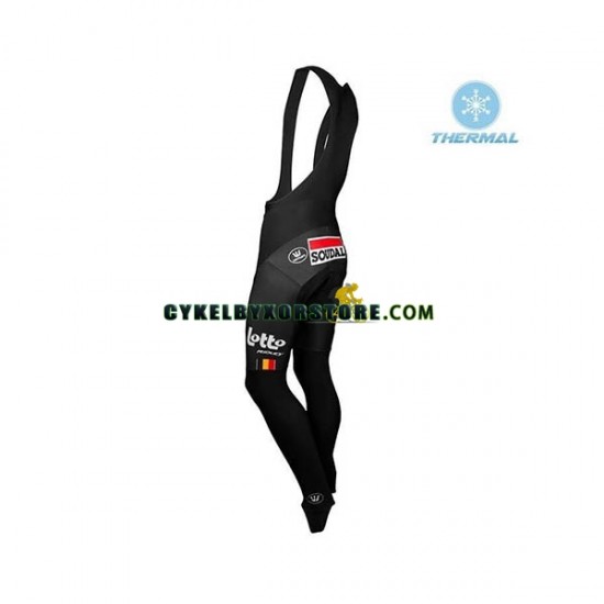 Herr Cykeltröjor Långärmad och Bib Cykeltights Vinter Thermal Fleece 2019 Lotto Soudal N001