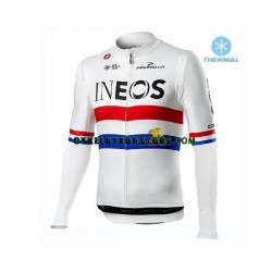 Herr Cykeltröjor Långärmad och Bib Cykeltights Vinter Thermal Fleece 2019 TEAM INEOS N001
