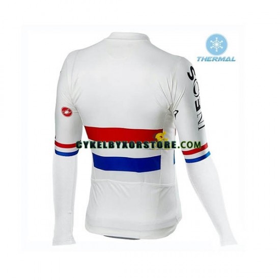 Herr Cykeltröjor Långärmad och Bib Cykeltights Vinter Thermal Fleece 2019 TEAM INEOS N001