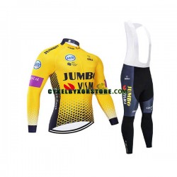 Herr Cykeltröjor Långärmad och Bib Cykeltights 2019 Team Jumbo-Visma N001