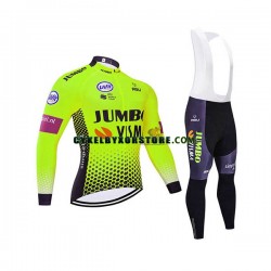 Herr Cykeltröjor Långärmad och Bib Cykeltights 2019 Team Jumbo-Visma N002