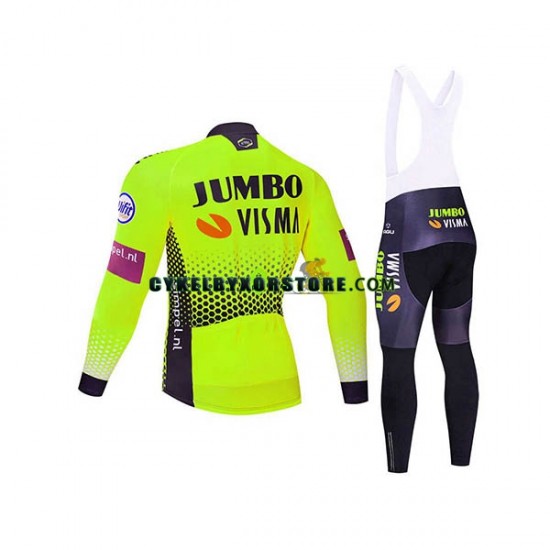Herr Cykeltröjor Långärmad och Bib Cykeltights 2019 Team Jumbo-Visma N002