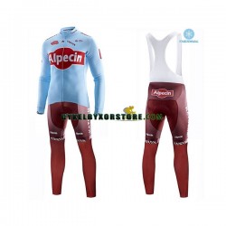 Herr Cykeltröjor Långärmad och Bib Cykeltights Vinter Thermal Fleece 2019 Team Katusha Alpecin N001