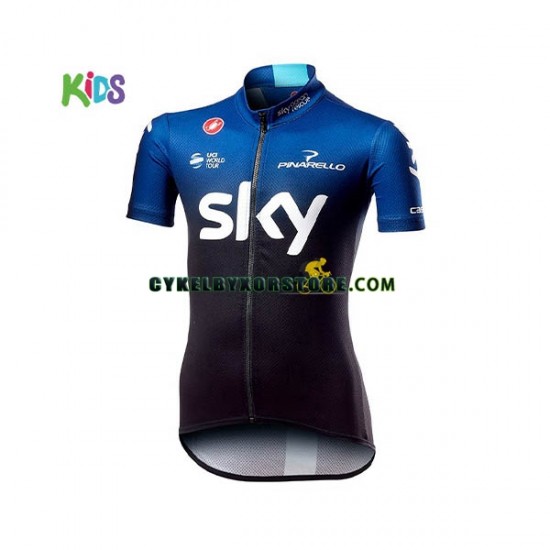 Barn Cykeltröjor Kortärmad 2019 Team Sky N001