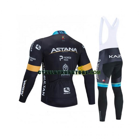 Herr Cykeltröjor Långärmad och Bib Cykeltights 2020 Astana Pro Team N002