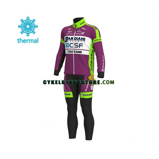 Herr Cykeltröjor Långärmad och Bib Cykeltights Vinter Thermal Fleece 2020 Bardiani-CSF N001