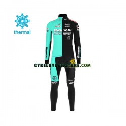 Herr Cykeltröjor Långärmad och Bib Cykeltights Vinter Thermal Fleece 2020 Bianchi Countervail N001