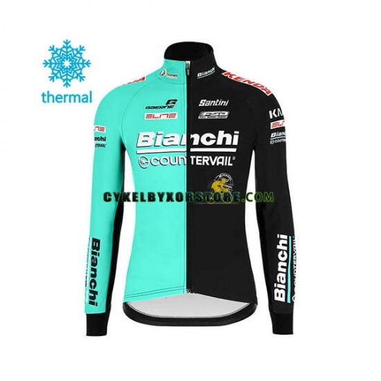 Herr Cykeltröjor Vinter Thermal Fleece 2020 Bianchi Countervail N001