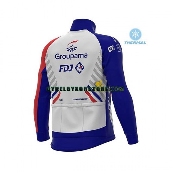 Herr Cykeltröjor Långärmad och Bib Cykeltights Vinter Thermal Fleece 2020 Groupama-FDJ N001