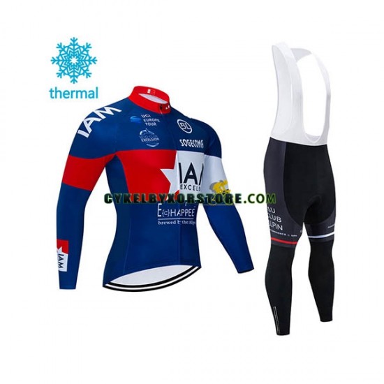 Herr Cykeltröjor Långärmad och Bib Cykeltights Vinter Thermal Fleece 2020 IAM Cycling N002