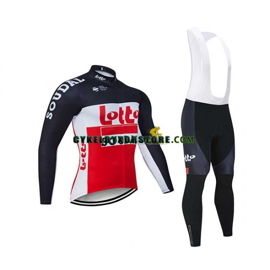 Herr Cykeltröjor Långärmad och Bib Cykeltights Vinter Thermal Fleece 2020 Lotto Soudal N002
