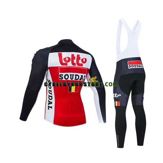 Herr Cykeltröjor Långärmad och Bib Cykeltights Vinter Thermal Fleece 2020 Lotto Soudal N002