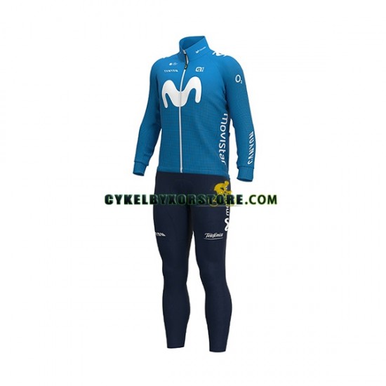 Herr Cykeltröjor Långärmad och Bib Cykeltights 2020 Movistar Team N001