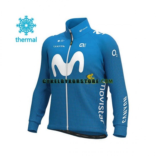 Herr Cykeltröjor Vinter Thermal Fleece 2020 Movistar Team N001