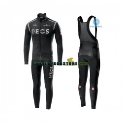 Herr Cykeltröjor Långärmad och Bib Cykeltights Vinter Thermal Fleece 2020 TEAM INEOS N002
