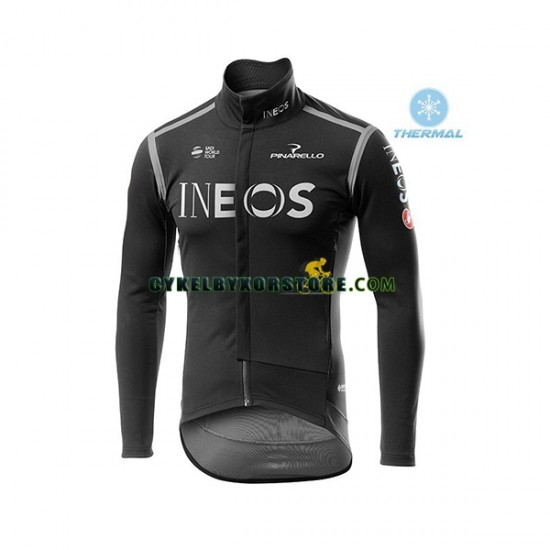 Herr Cykeltröjor Långärmad och Bib Cykeltights Vinter Thermal Fleece 2020 TEAM INEOS N002