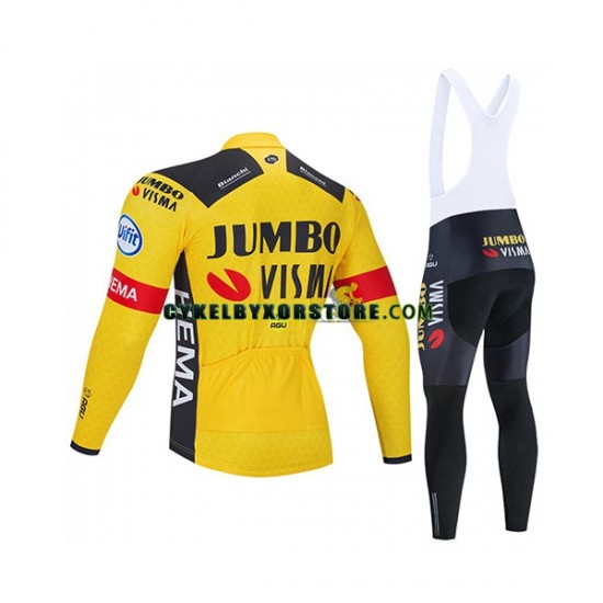 Herr Cykeltröjor Långärmad och Bib Cykeltights 2020 Team Jumbo-Visma N001
