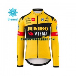 Herr Cykeltröjor Vinter Thermal Fleece 2020 Team Jumbo-Visma N001