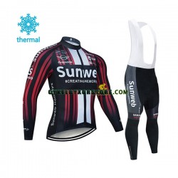 Herr Cykeltröjor Långärmad och Bib Cykeltights Vinter Thermal Fleece 2020 Team Sunweb N003