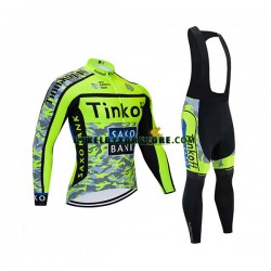 Herr Cykeltröjor Långärmad och Bib Cykeltights 2020 Tinkoff N001