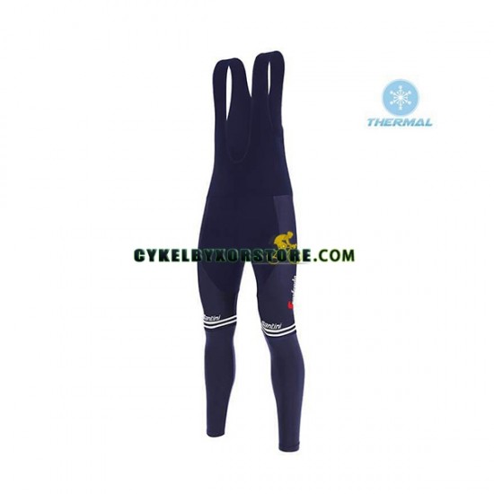 Herr Cykeltröjor Långärmad och Bib Cykeltights Vinter Thermal Fleece 2020 Trek Segafredo N001