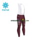 Herr Långa cykelbyxor med hängslen Vinter Thermal Fleece 2021 AG2R Citroen Team N001