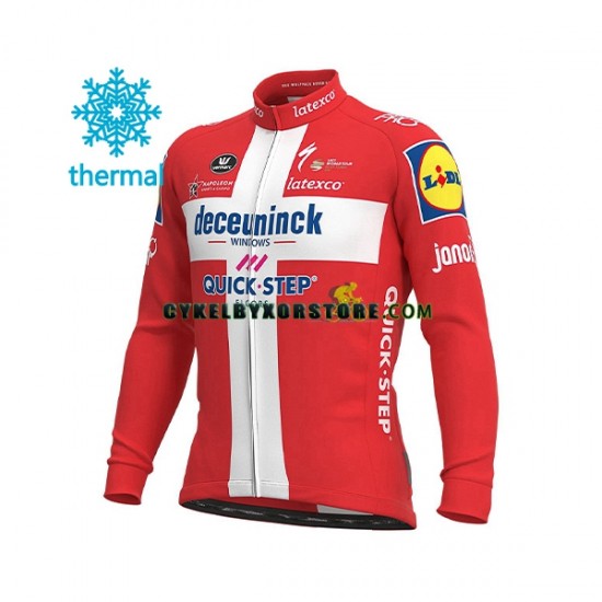Herr Cykeltröjor Vinter Thermal Fleece 2021 Deceuninck-Quick-Step N007