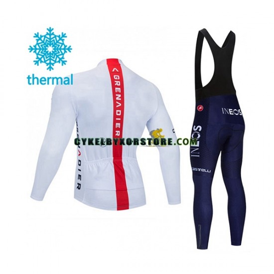 Herr Cykeltröjor Långärmad och Bib Cykeltights Vinter Thermal Fleece 2021 Ineos Grenadiers N004