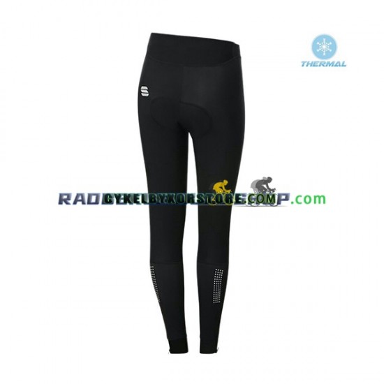 Dam Cykeltröjor Långärmad och Cykeltights Vinter Thermal Fleece 2021 Sportful Leaf N001