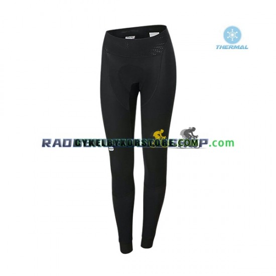 Dam Cykeltröjor Långärmad och Cykeltights Vinter Thermal Fleece 2021 Sportful Leaf N002