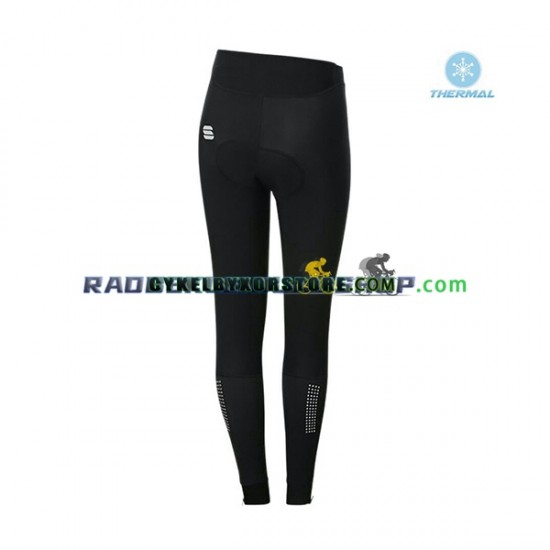 Dam Cykeltröjor Långärmad och Cykeltights Vinter Thermal Fleece 2021 Sportful Leaf N002