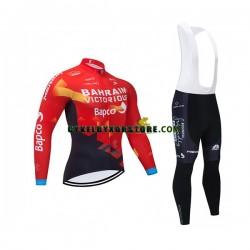 Herr Cykeltröjor Långärmad och Bib Cykeltights 2021 Team Bahrain Victorious N001