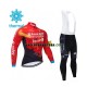 Herr Cykeltröjor Långärmad och Bib Cykeltights Vinter Thermal Fleece 2021 Team Bahrain Victorious N001