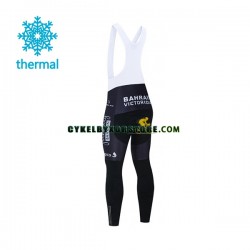 Herr Långa cykelbyxor med hängslen Vinter Thermal Fleece 2021 Team Bahrain Victorious N001