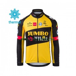 Herr Cykeltröjor Vinter Thermal Fleece 2021 Team Jumbo-Visma N005