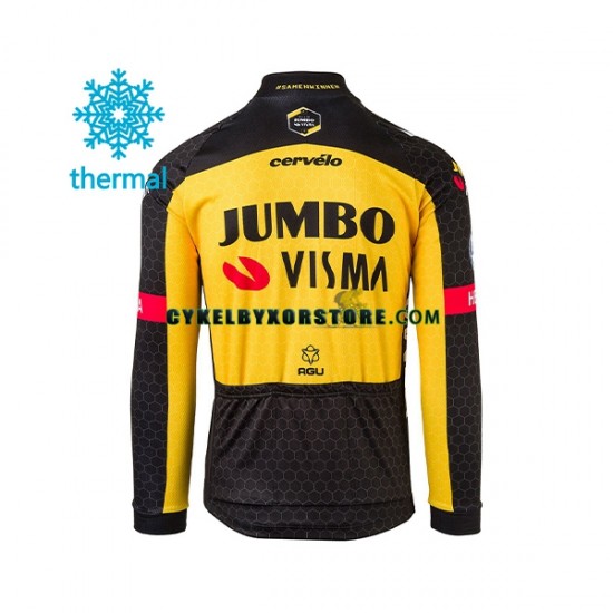 Herr Cykeltröjor Vinter Thermal Fleece 2021 Team Jumbo-Visma N005