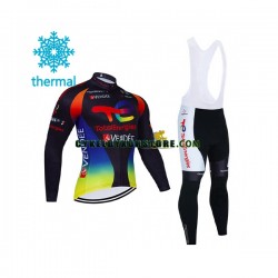 Herr Cykeltröjor Långärmad och Bib Cykeltights Vinter Thermal Fleece 2021 Team TotalEnergies N002