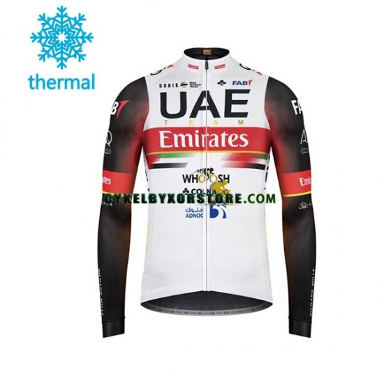 Herr Cykeltröjor Vinter Thermal Fleece 2021 UAE Team Emirates N002