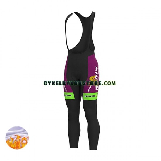 Herr Långa cykelbyxor med hängslen Vinter Thermal Fleece 2022 Bardiani-CSF N001