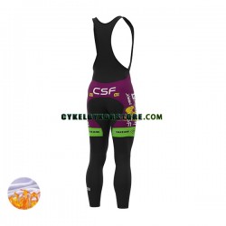 Herr Långa cykelbyxor med hängslen Vinter Thermal Fleece 2022 Bardiani-CSF N001