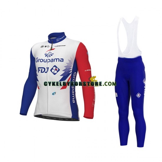 Herr Cykeltröjor Långärmad och Bib Cykeltights 2022 Groupama-FDJ N001