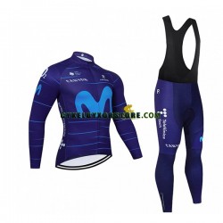 Herr Cykeltröjor Långärmad och Bib Cykeltights 2022 Movistar Team N002
