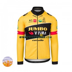 Herr Cykeltröjor Vinter Thermal Fleece 2022 Team Jumbo-Visma N001