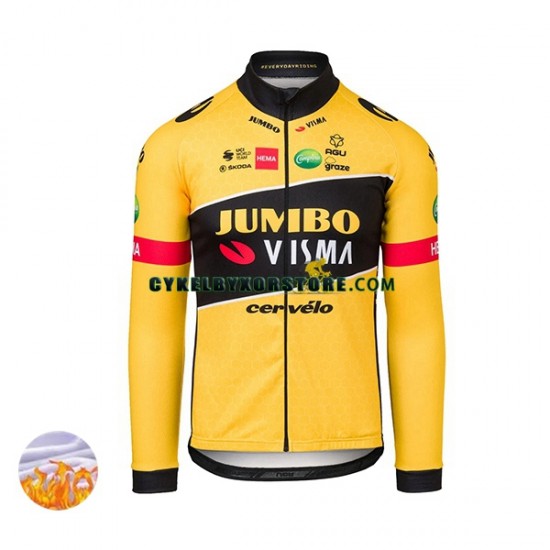 Herr Cykeltröjor Vinter Thermal Fleece 2022 Team Jumbo-Visma N001